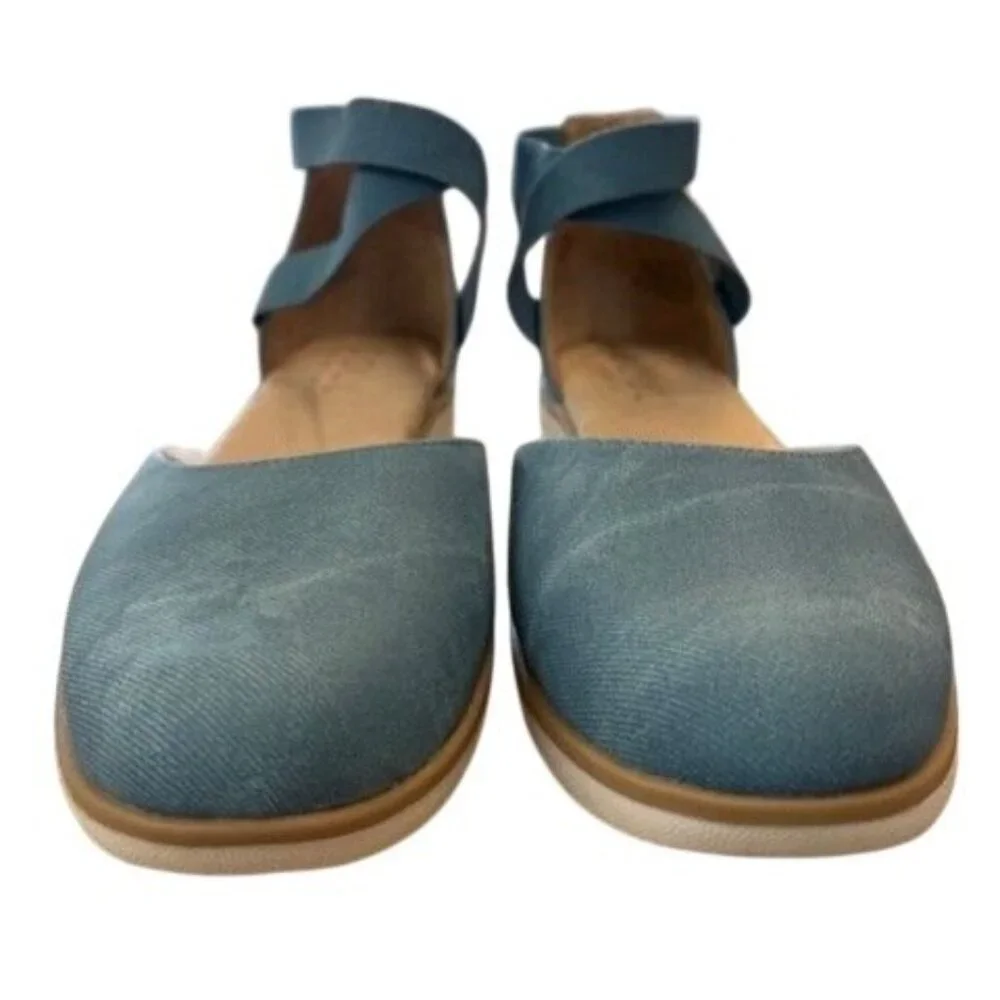 Soul Naturalizer Womens Intro Blue Denim Ankle Strap Flat Shoes Size 10M - Picture 4 of 7